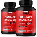 Force Factor Longjack Tongkat Ali Max, Tongkat Ali for Men, Male Stamina and Vitality Supplement Made with Key Natural Ingredients for Superior Absorption, 1200mg, 120 Capsules, 2-Pack