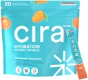 Cira Hydration Stick Packs Electrolyte Powder & Drink Mix for On-The-Go Dehydration Relief & Recovery - Peach Mango, 20 Servings
