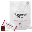 For Wellness Superfood Bites Calm: Dark Chocolate Raspberry | Healthy Snacks for Adults and Kids | Organic, Healthy Snack for Energy and Brain Food | 10 Count