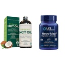 Viva Naturals Organic MCT Oil for Keto Coffee (32 fl oz) - Best MCT Oil Supplement & Life Extension Neuro-mag Magnesium L-threonate, Magnesium L-threonate, Brain Health, Memory