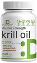 DEAL SUPPLEMENT Antarctic Krill Oil 2,000 mg Per Serving, 240 Softgels | Omega-3 with EPA, DHA, Phospholipids & Astaxanthin | Non-GMO, Gluten Free