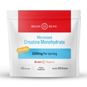 Brain Bean 500mg Unflavored Micronized Creatine Monohydrate Powder Helps Boost Energy for Brain Health - Non-GMO, Gluten-Free Creatine Powder Supports Muscle Health (Made in USA)