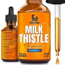 Milk Thistle for Dogs – Liver & Kidney Support for Large & Small Pets – Milk Thistle for Cats to Care for Digestion – Specialist-Approved Liquid Formula with Salmon Flavor – GMO Free – 2 Oz Bottle