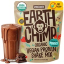 EarthChimp Organic Vegan Protein Powder - with Probiotics - Non GMO, Dairy Free, Non Whey, Plant Based Protein Powder for Women and Men, Gluten Free - 52 Servings 64 Oz (Chocolate) No Scoop