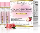 GREENPEOPLE Liquid Collagen for Women & Men, Fish Collagen Peptides + Hyaluronic Acid + Vitamin Bs & C, Hair Skin Nails Joints Bones Support (0.85 fl oz, 10 Bottles, Apple)