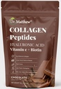 Chocolate Collagen Powder. Collagen with Hyaluronic Acid and Vitamin C. Chocolate Collagen Peptides Powder Chocolate. Collagen with Vitamin C & Biotin for Hair, Skin, Nails, Joint. Keto, Type 1 and 3.