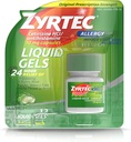 Zyrtec 24 Hour Indoor & Outdoor Allergy Liquid Gels, Antihistamine Capsules with Cetirizine Hydrochloride for All-Day Allergy Relief, 12 ct (Pack of 2)