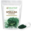 Z Natural Foods Organic Spirulina Powder - 100% Pure Spirulina, Nutrient-Dense Blue-Green Algae Superfood with Amino Acids, 15x Beta-Carotene - Mix in Smoothies, Yogurt, Recipes, 1 lb