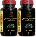ACAI Berry Extract - Premium Organic Acai Berry Supplement, Acai Berry Energy, Natural Antioxidant Support, Superfood Wellness Formula - 2 Bottles 120 Capsules