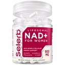 NAD+ Supplement for Women - NMN Alternative with β-NAD+, Trans-Resveratrol, CoQ10, D-Ribose - Promotes Cellular Renewal, Energy, and Radiant Skin Health - 60 Capsules Advanced