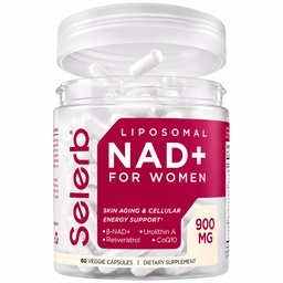 NAD+ Supplement for Women - NMN Alternative with β-NAD+, Trans-Resveratrol, CoQ10, D-Ribose - Promotes Cellular Renewal, Energy, and Radiant Skin Health - 60 Capsules Advanced
