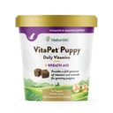 NaturVet VitaPet Puppy Daily Vitamins with Breath Aid for Dogs - 70 Ct | Breath Aid, Specifically Formulated to Provide Puppies with Essential Vitamins, Minerals, 70 Soft Chews