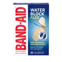 BAND-AID Brand Water Block Flex Adhesive Bandages, All One Size, 20 Count | 100% Waterproof Protection, Sterile Wound Care for Minor Cuts, Scrapes & Burns, For First Aid Kits, Ultra-Flexible Design