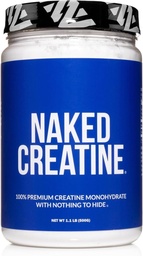 NAKED Pure Micronized Creatine Monohydrate Powder - NSF Certified, Unflavored, 500g, 1.1lb Bulk - Vegan, Non-GMO, Gluten-Free, Soy-Free, No Fillers, Supports Muscle Growth & Strength - 100 Servings