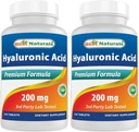 Best Naturals Hyaluronic Acid 200 mg 120 Tablets (Non-GMO, Gluten Free) - Promotes Youthful Healthy Skin & Healthy Joint Function (120 Count (Pack of 2))