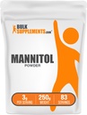 BulkSupplements.com Mannitol Powder - Mannitol Sweetener, Sugar Substitute, Mannitol Supplement, Natural & Gluten Free, 3g per Servings, 250g (8.8 oz) (Pack of 1)