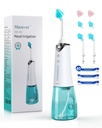 Nasal Irrigation System, Cordless Nasal Rinse Machine for Sinus Relief & Nasal Care, Electric Neti Pot with Tips and Salt Packs Nasal Irrigation Sinus Rinse System Kit for Adult & Kid (300ML)